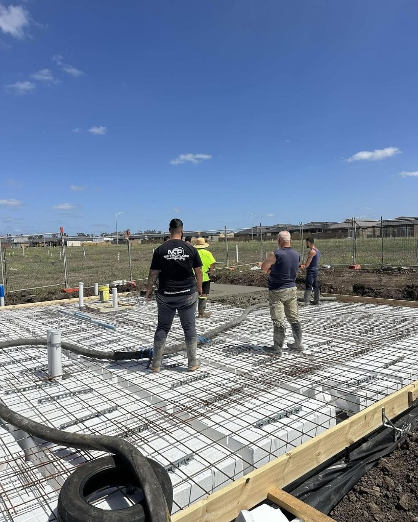 MetroFlow concrete pumping crew on site in Melbourne